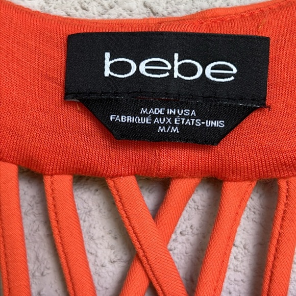 Bebe Coral Strappy Sleeveless Knit Bodycon Midi Dress Size Medium - Picture 2 of 13